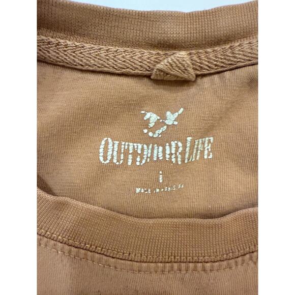 Outdoor Life Nature TShirt Mens Large Fader Brown Elk Deer Hunting Gorpcore - Picture 3 of 6